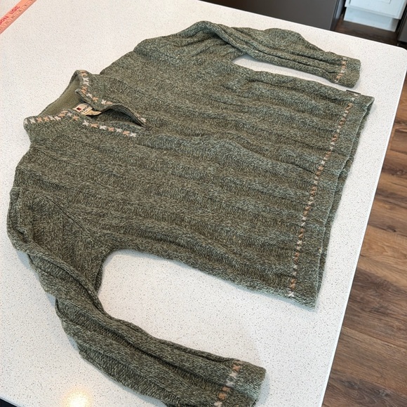 Woolrich Sweaters - Woolrich Sage Heather 1/4 Zip Sweater Size Medium Wool Blend Long Sleeve